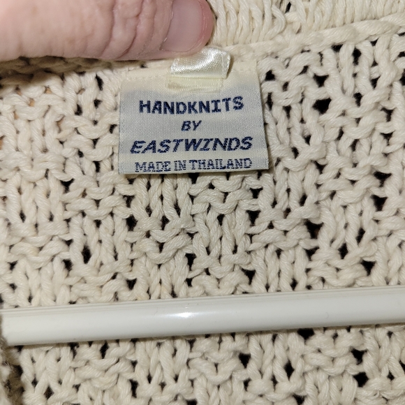 Handknits by eastwinds button down cardigan size womens m/L cream color - Picture 2 of 8